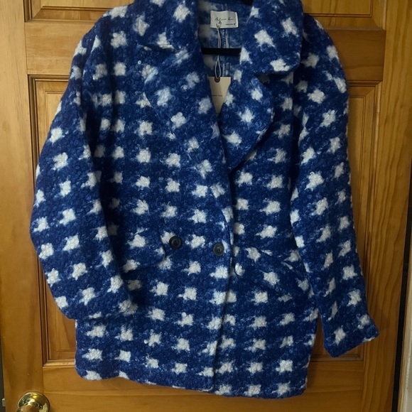 Active USA Jackets & Blazers - Active USA Blue and White Pea Coat